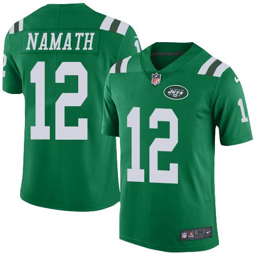 Nike Jets #12 Joe Namath Green Youth Stitched NFL Limited Rush Jersey